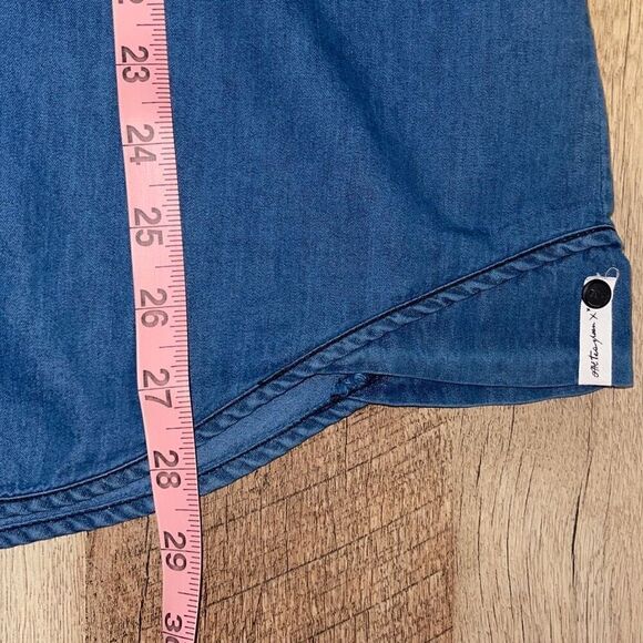 One Teaspoon Womens Button Front Chambray Oversized Bahama Tux Shirt Blue XS NWT - Picture 8 of 8